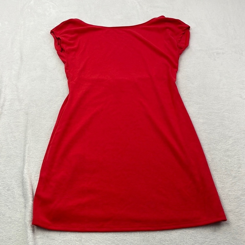 NEW Free People Beach S Red Short Sleeve Dress Made in USA